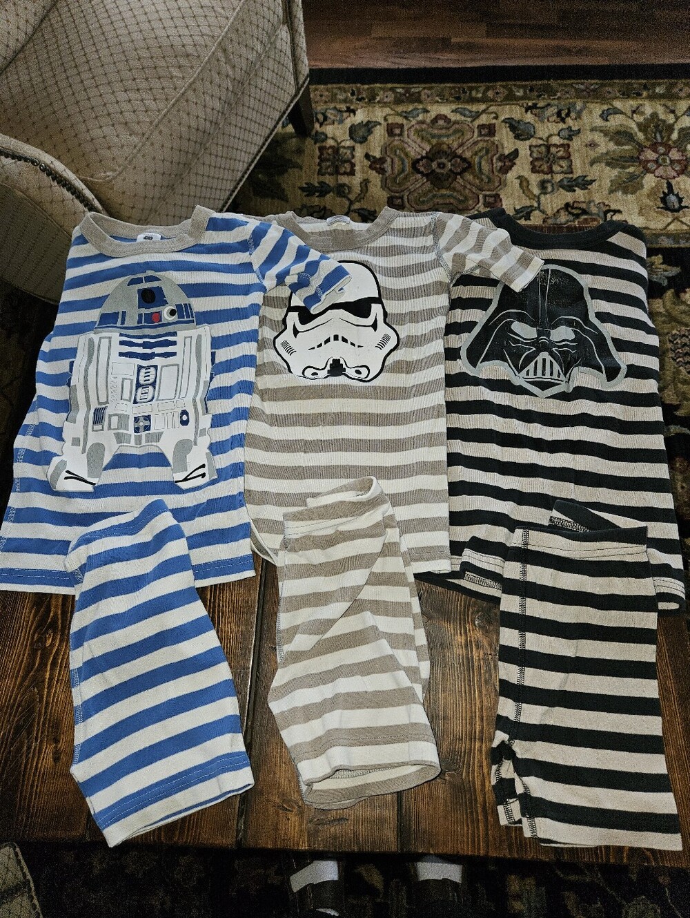 Star Wars Kids' Striped Pajama Set - Blue, Tan, Black Hanna Andersson 6-7